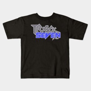 Throwback Track Seven Logo Cement Blue / Grey Kids T-Shirt